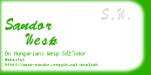 sandor wesp business card